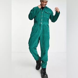 ASOS design green corduroy boiler suit men’s XS/ woman’s M
